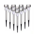 10pcs Stainless Steel LED Solar Light Outdoor Solar Powered Spotlight Garden / Park Lamp Lantern Grounding Sun Light Hot